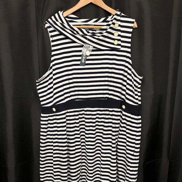 Modcloth Blue and White Striped Dress NWT 2XL - Picture 2 of 2